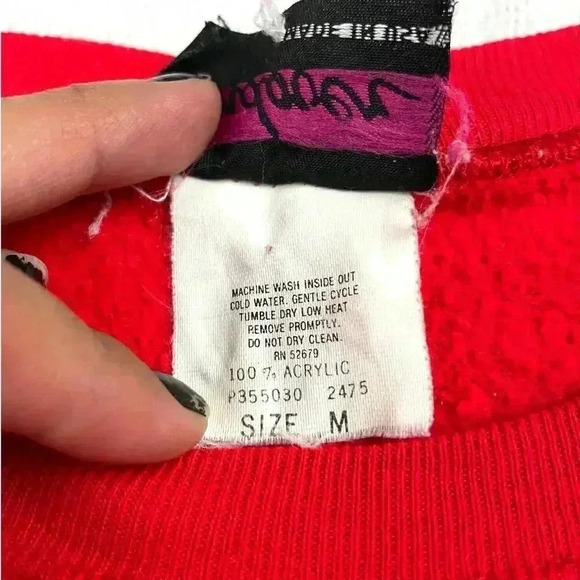 VTG Christmas Bear Retro Pullover Sweatshirt MEDIUM Women's Andover Long Sleeve - Picture 3 of 14